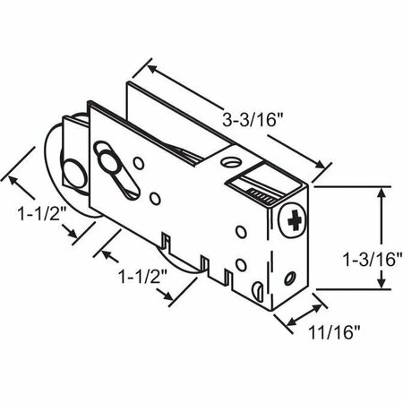 STRYBUC Patio Door Roller Tandem 9-443SPB